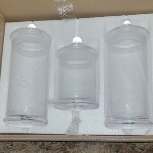 Clear Glass Apothecary Jars Set of 3